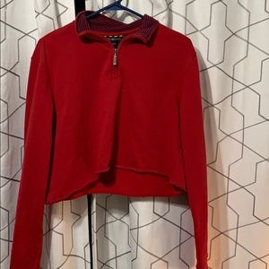 cropped red half zip!